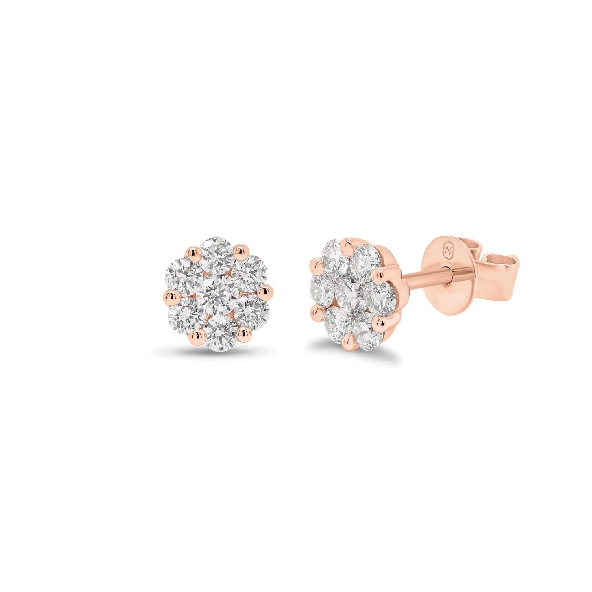 0.52 ct Diamond Cluster Stud Earrings