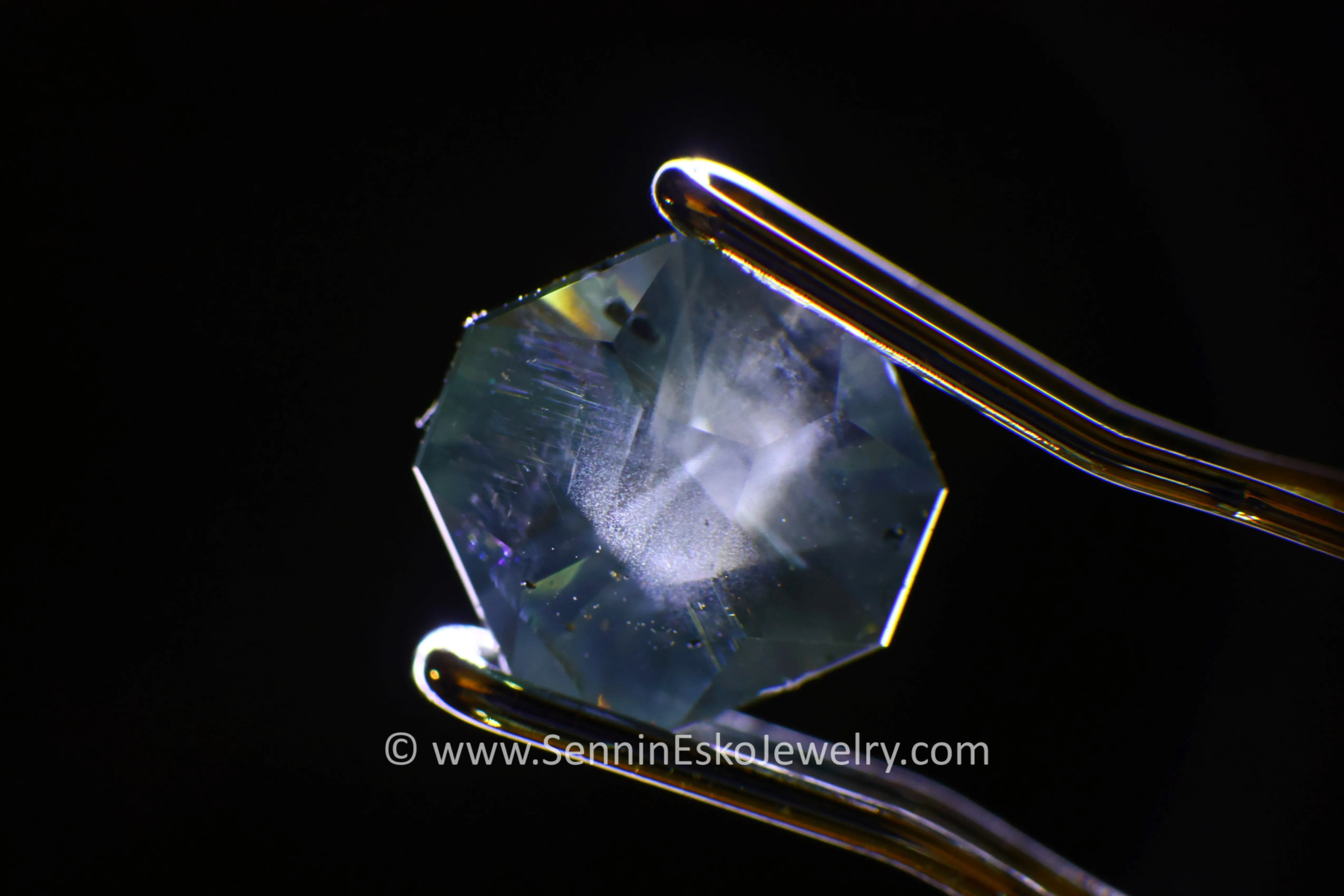 0.96 Light Teal Montana Sapphire Square Octagon - 5.5x5mm