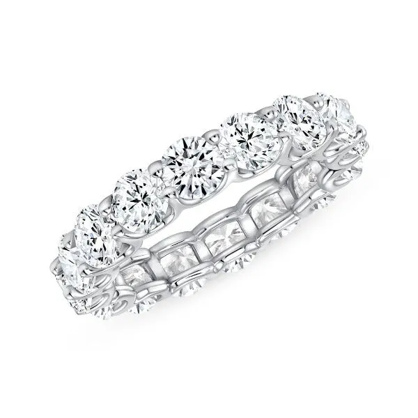 18K White Gold Diamond Round Cut Eternity Band