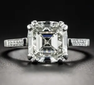 2.00 Ct Solitaire Asscher Cut White Moissanite 14K White Gold Engagement Ring