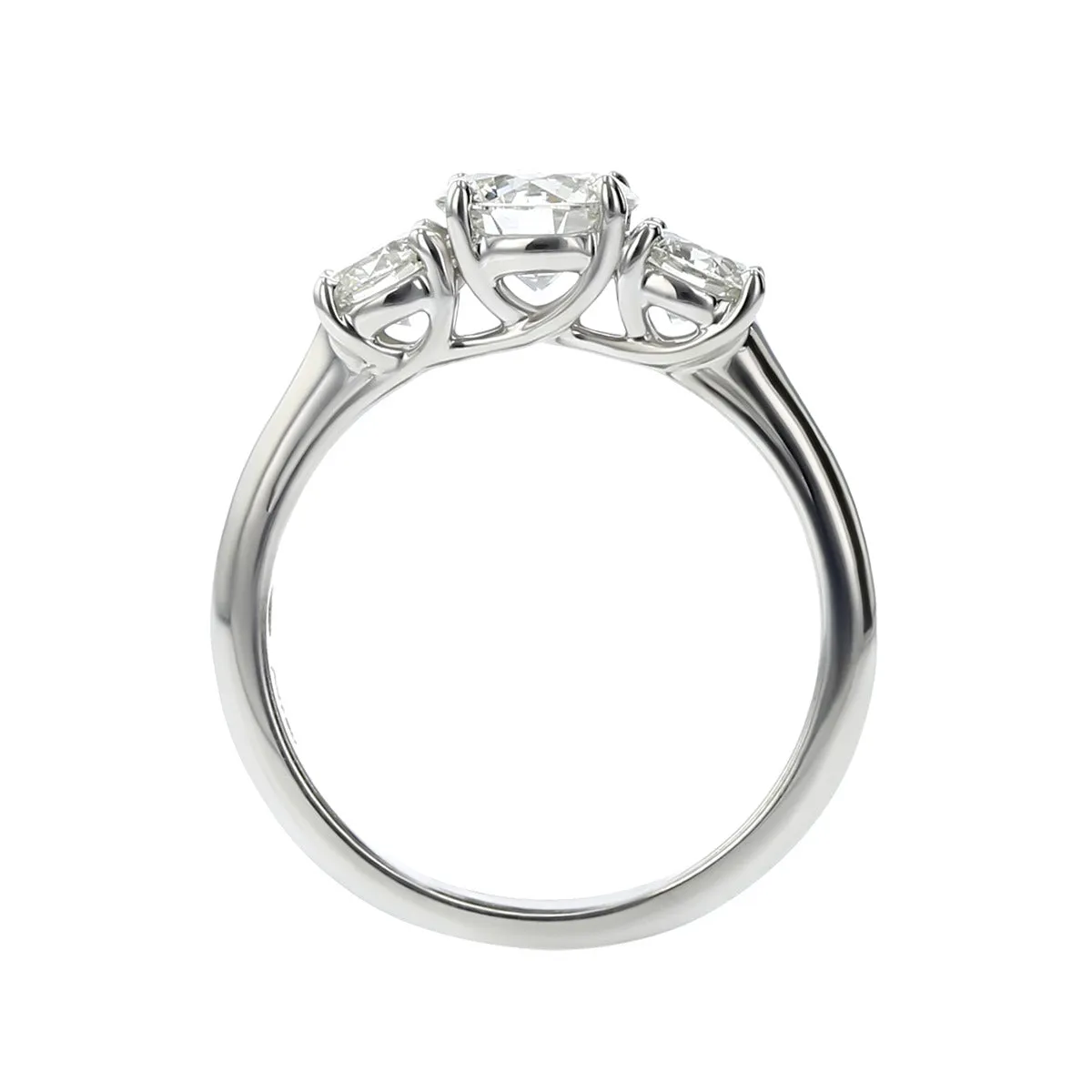 3-Stone Fire and Ice Diamond Engagement Ring