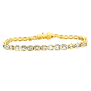 4.07ct 14k Yellow Gold Diamond Bracelet