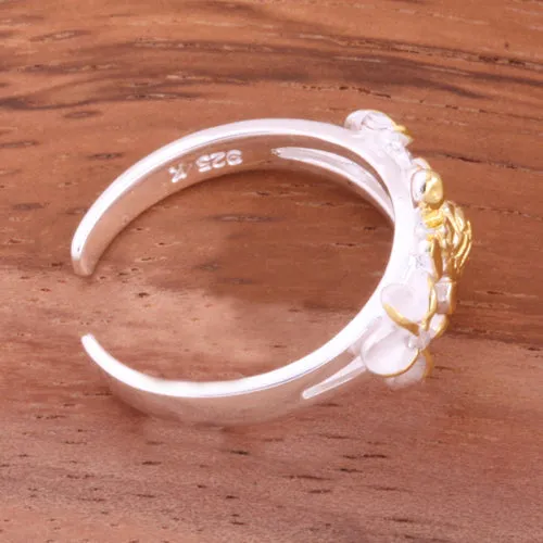6mm Plumeria and Honu Toe Ring