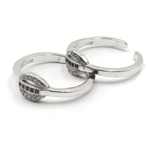 925 Sterling Silver CZ Toe-rings - Design #12