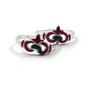 925 Sterling Silver Enamel Toe-rings - Design #06