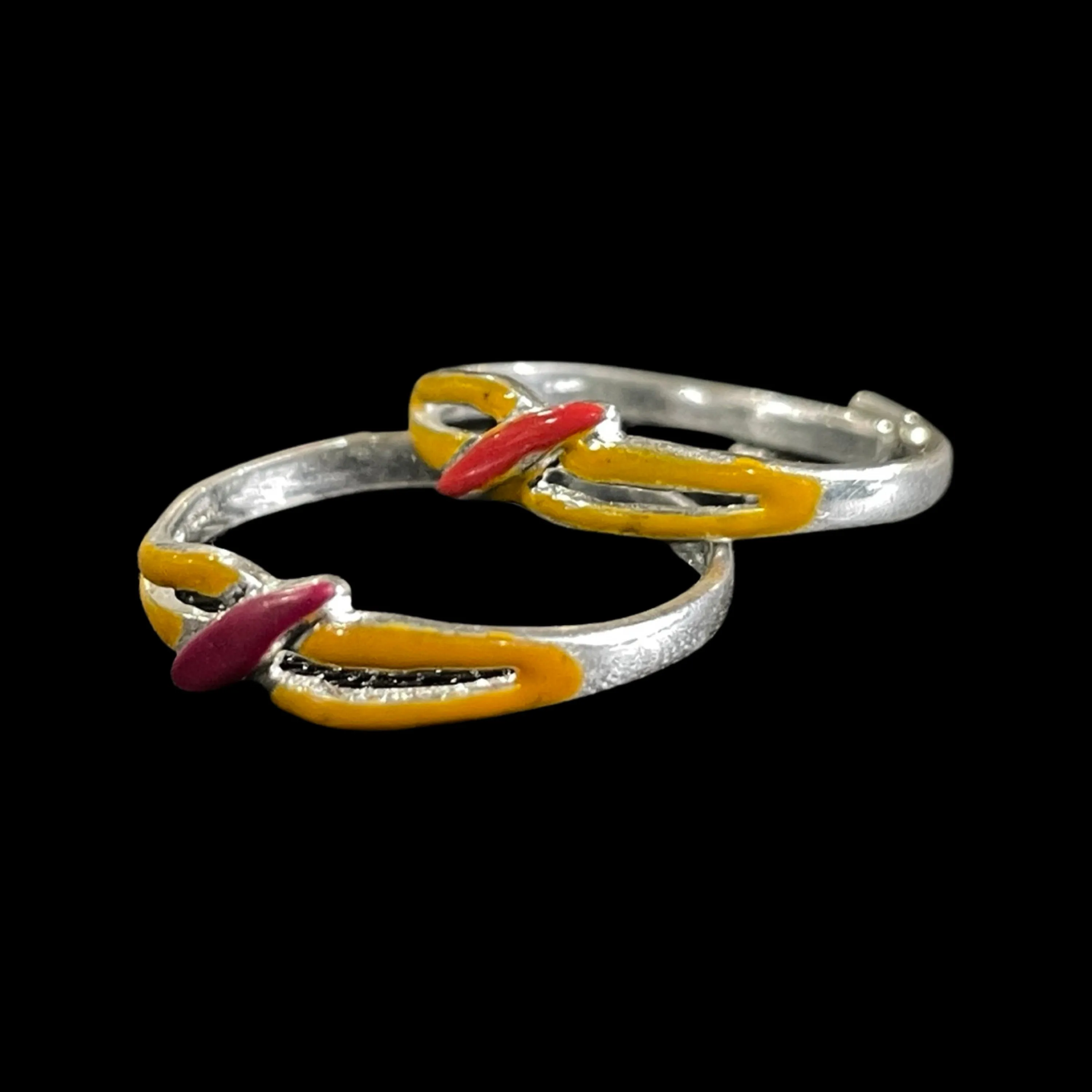 925 Sterling Silver Enamel Toe-rings - Design #07
