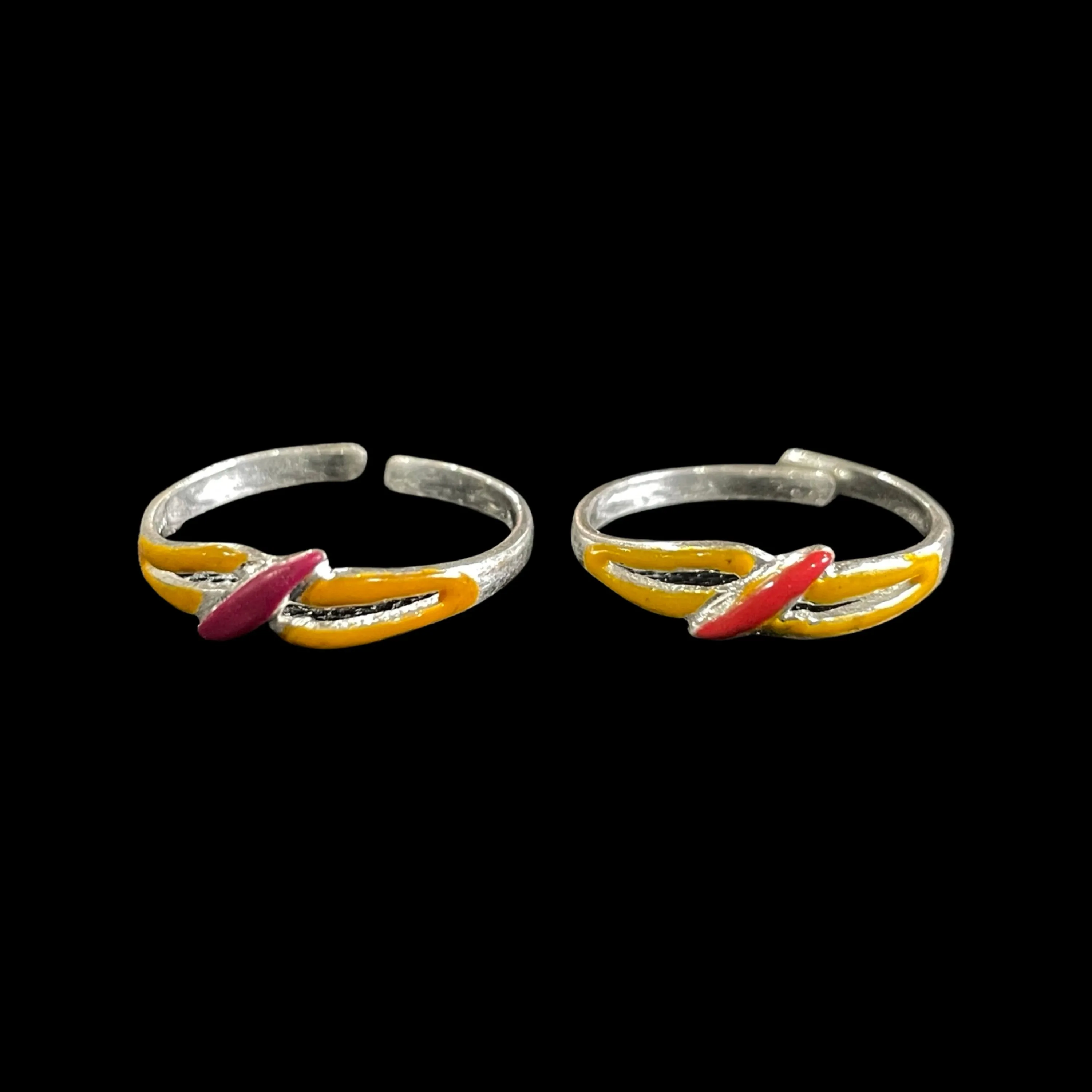 925 Sterling Silver Enamel Toe-rings - Design #07