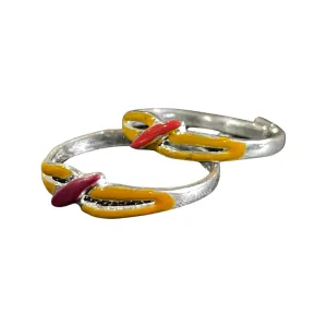 925 Sterling Silver Enamel Toe-rings - Design #07