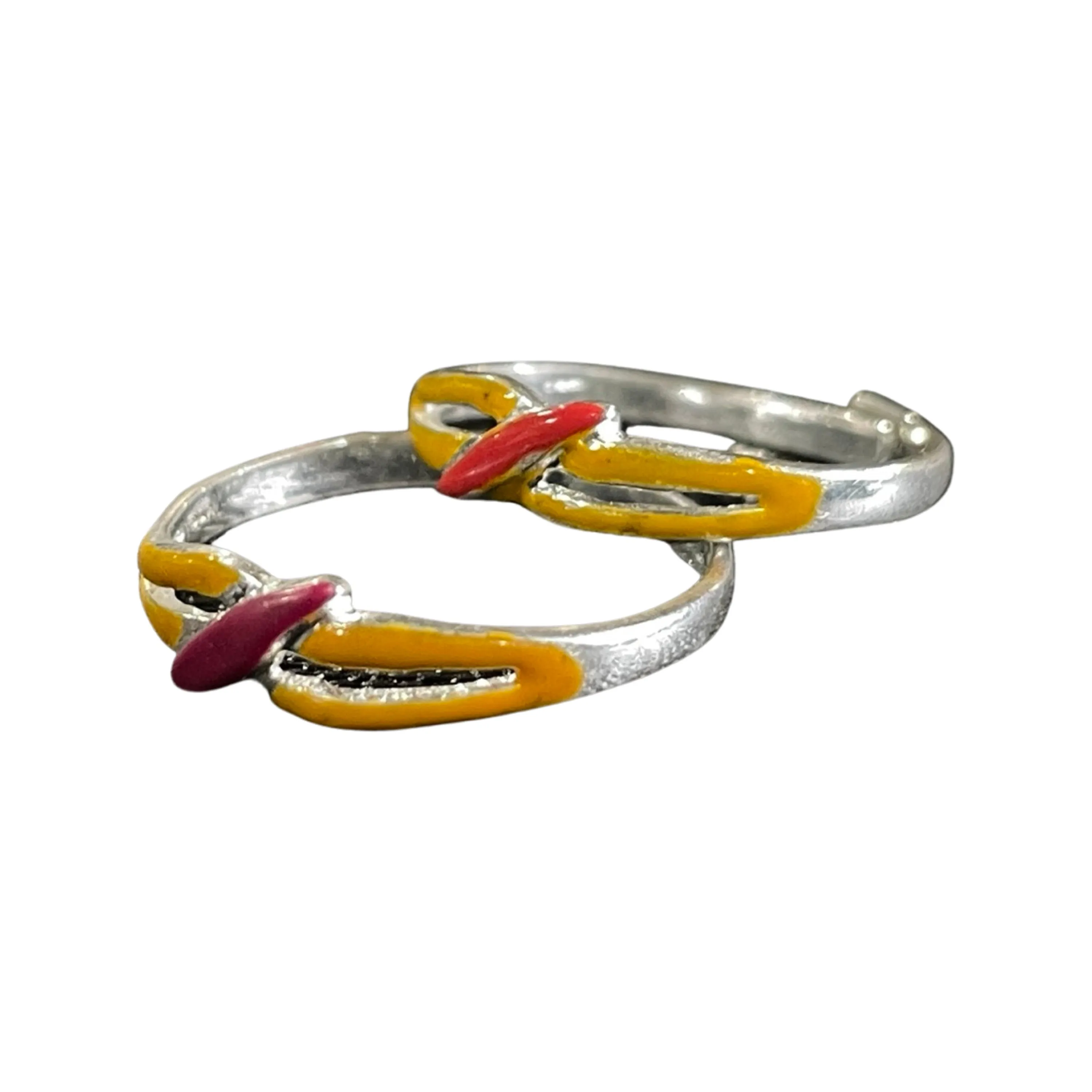 925 Sterling Silver Enamel Toe-rings - Design #07
