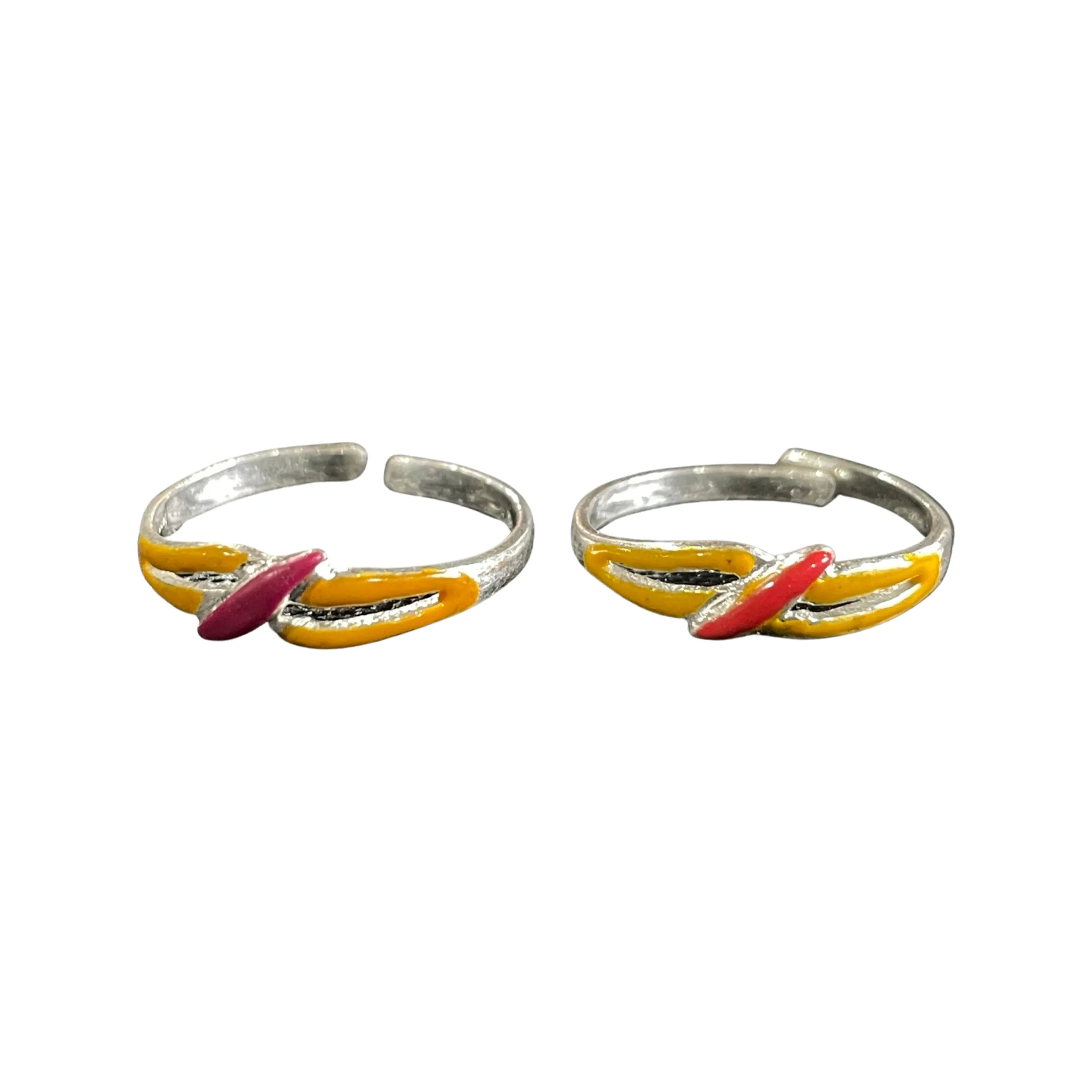 925 Sterling Silver Enamel Toe-rings - Design #07