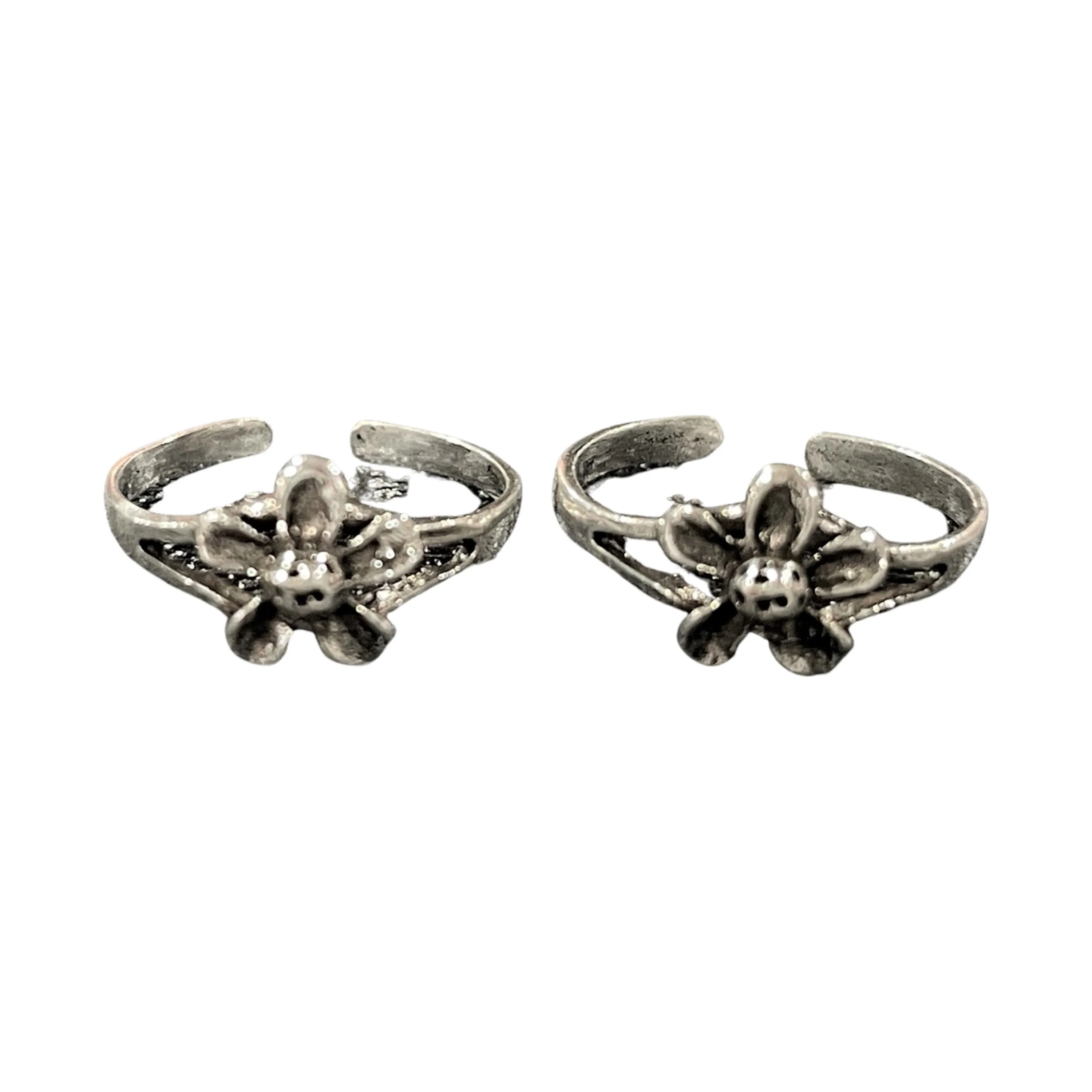 925 Sterling Silver Multicolor Toe-rings - Design #07
