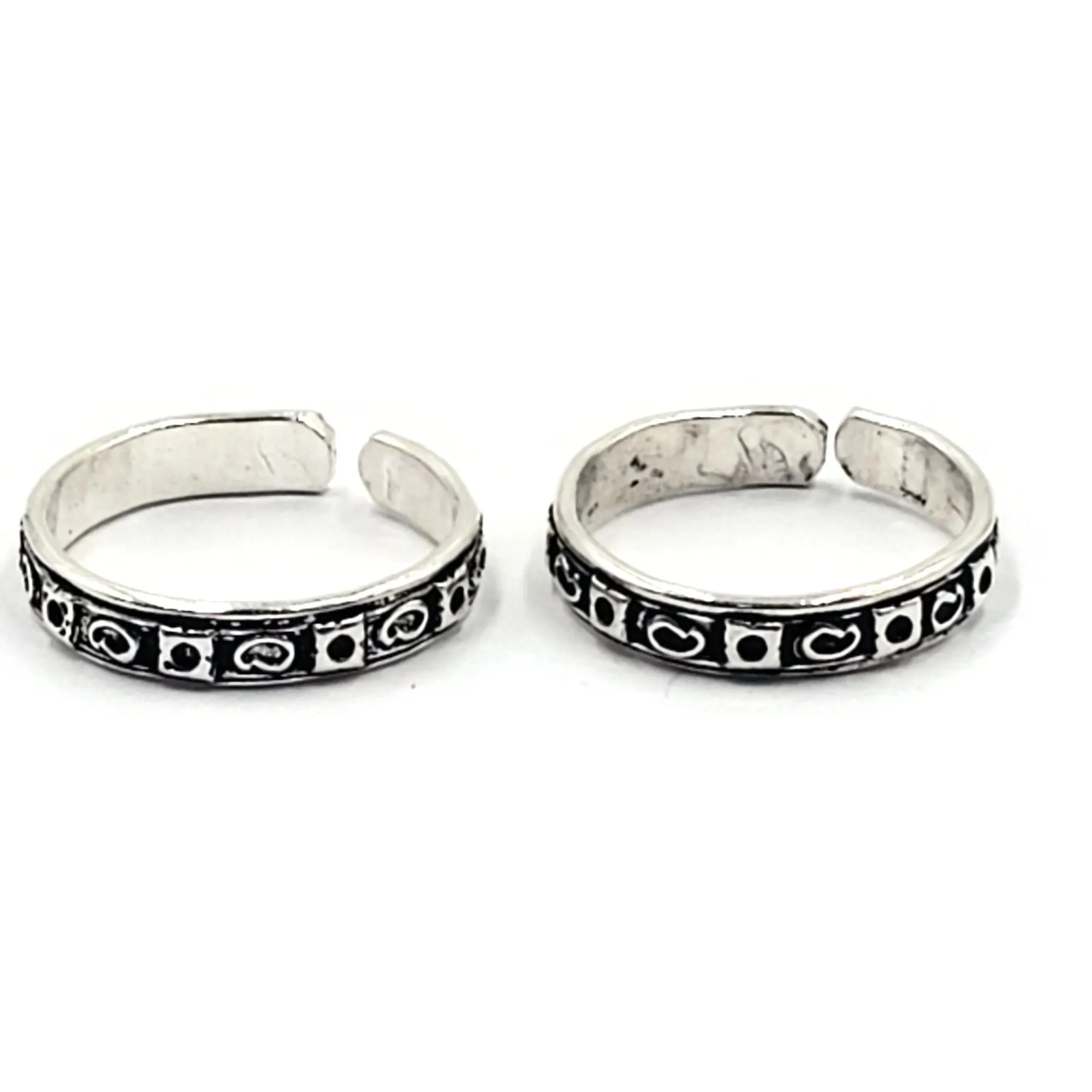 925 Sterling Silver Multicolor Toe-rings - Design #27