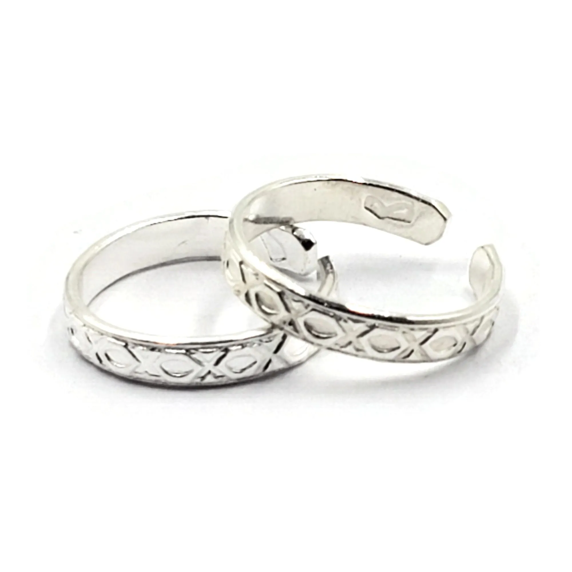 925 Sterling Silver Multicolor Toe-rings - Design #27