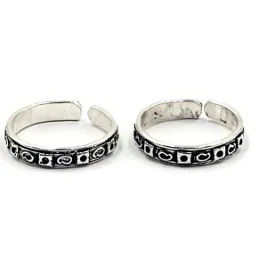925 Sterling Silver Multicolor Toe-rings - Design #27