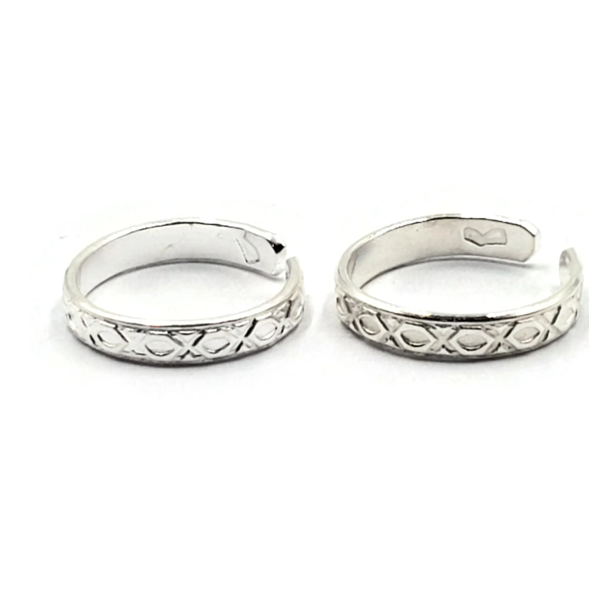 925 Sterling Silver Multicolor Toe-rings - Design #27