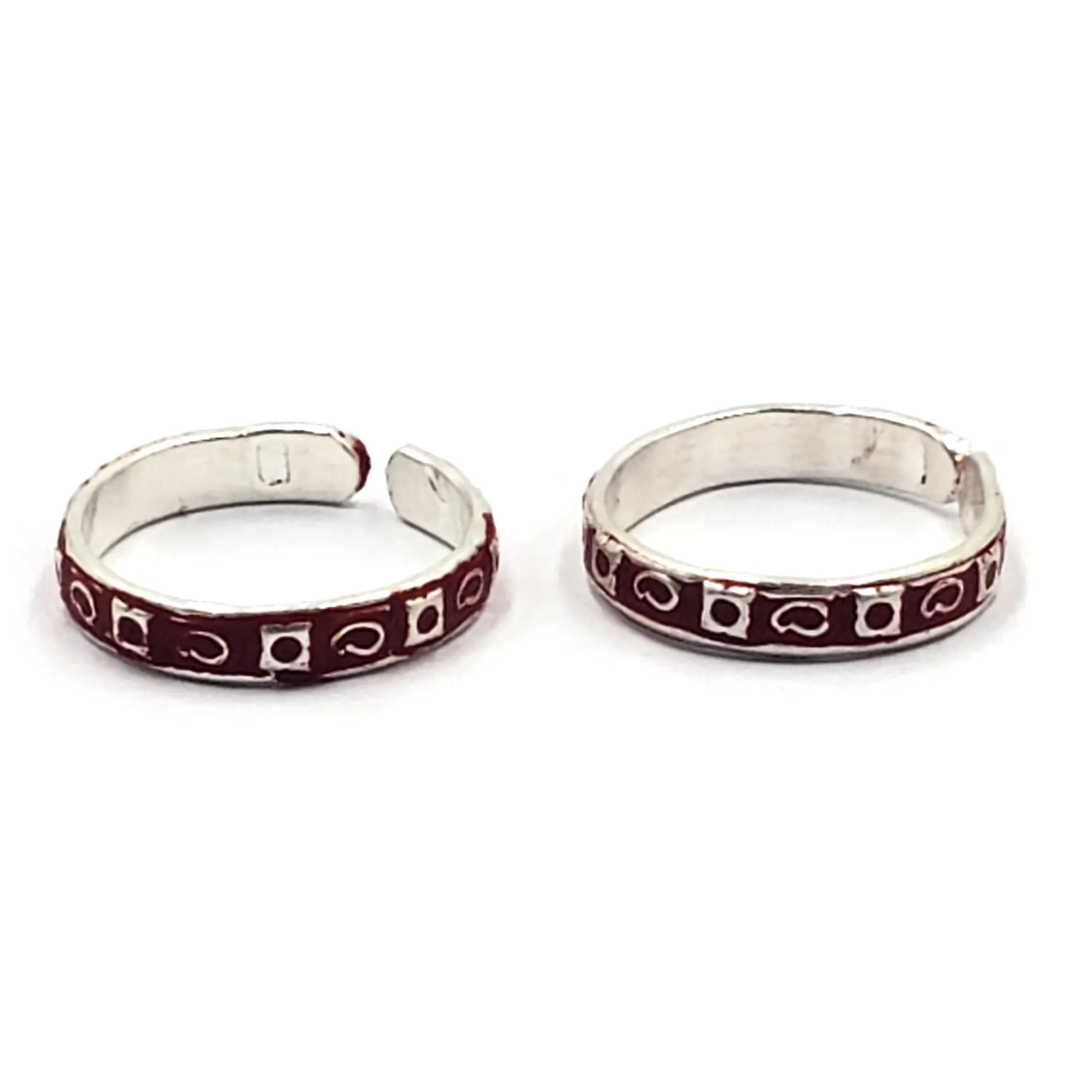 925 Sterling Silver Multicolor Toe-rings - Design #27