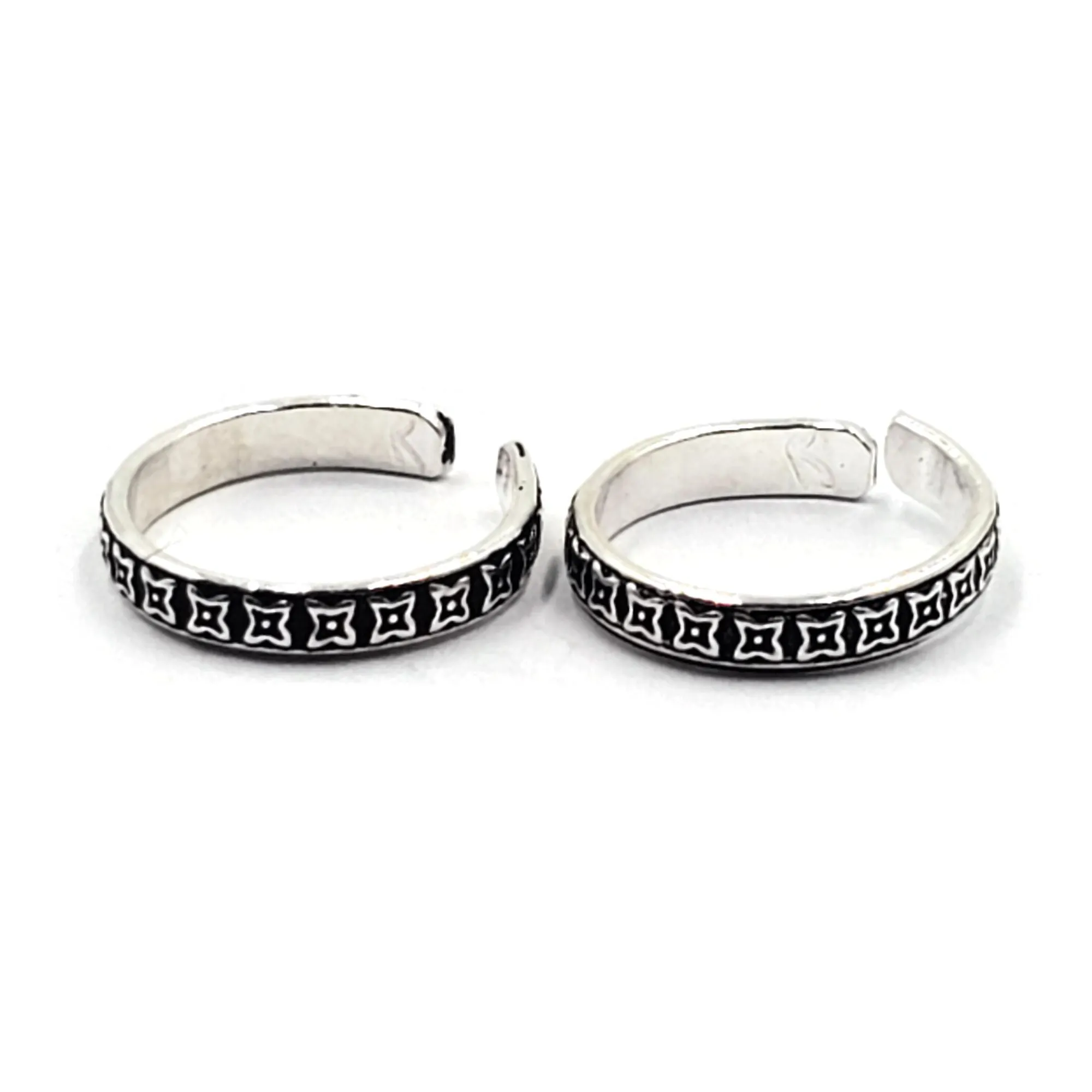 925 Sterling Silver Multicolor Toe-rings - Design #31