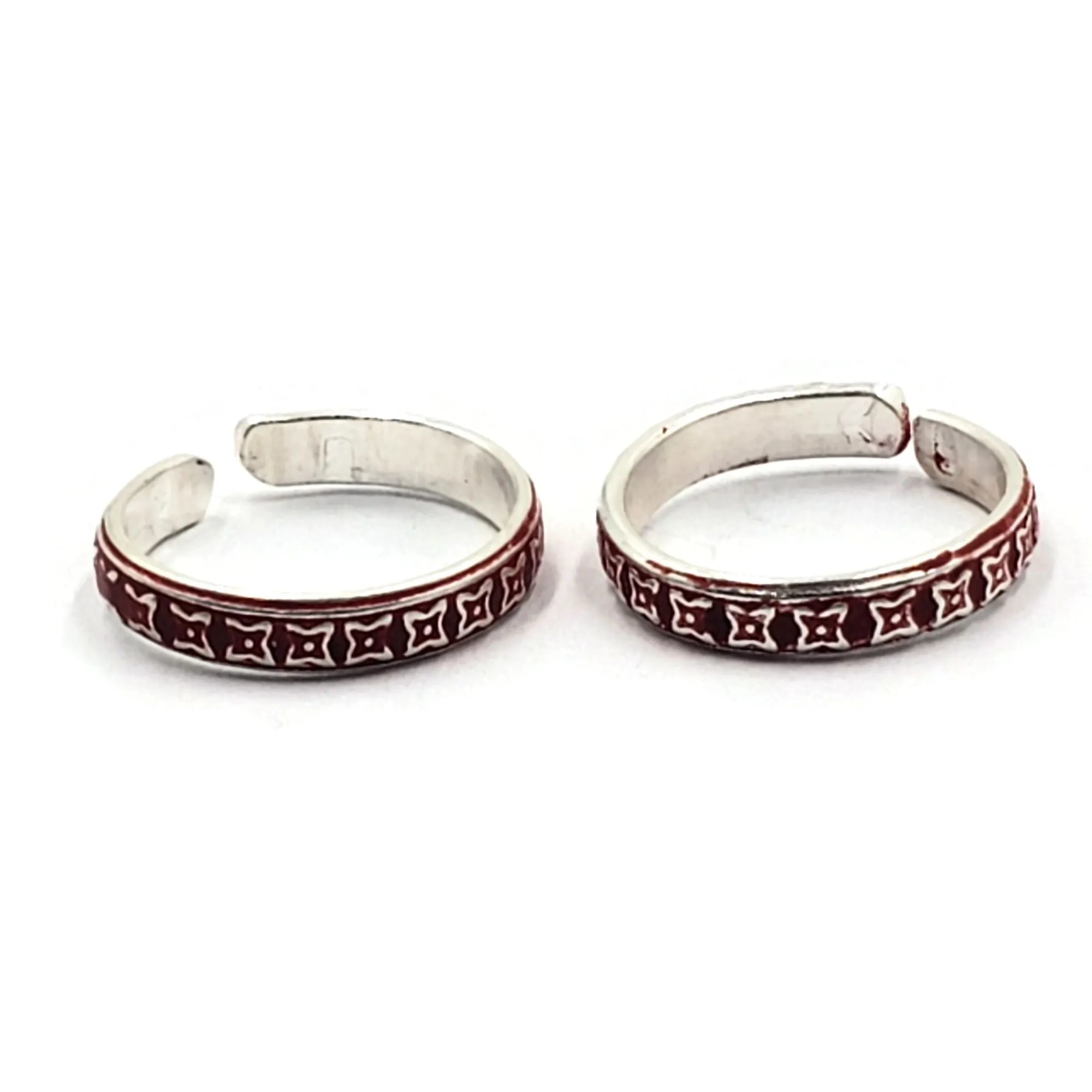 925 Sterling Silver Multicolor Toe-rings - Design #31