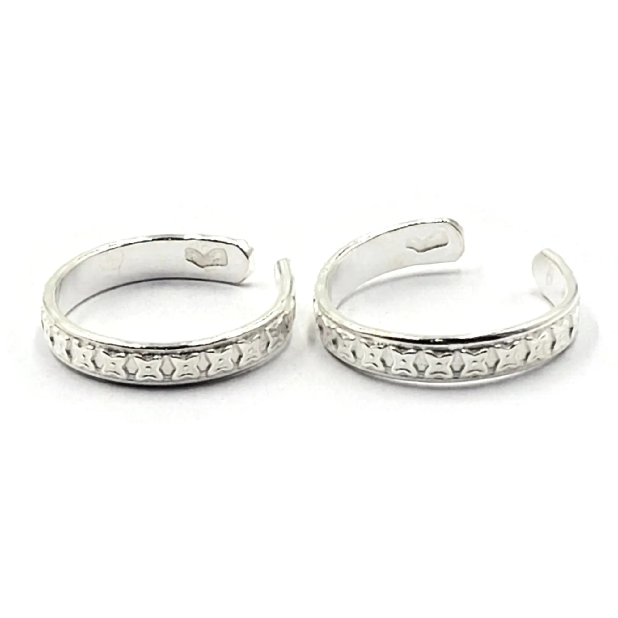 925 Sterling Silver Multicolor Toe-rings - Design #31