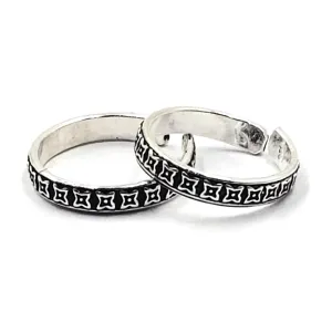 925 Sterling Silver Multicolor Toe-rings - Design #31