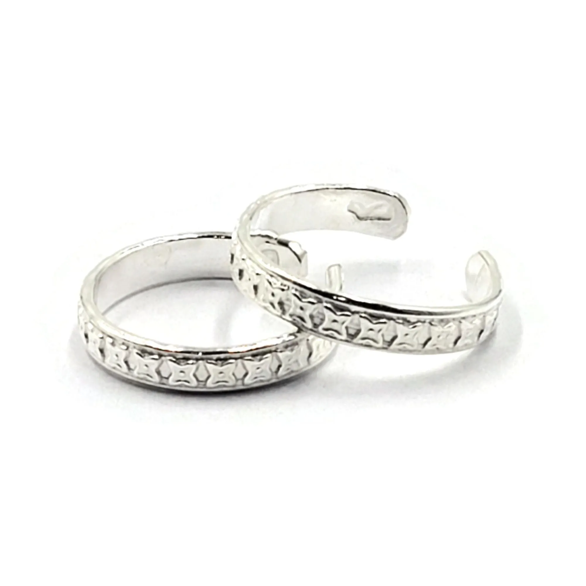 925 Sterling Silver Multicolor Toe-rings - Design #31