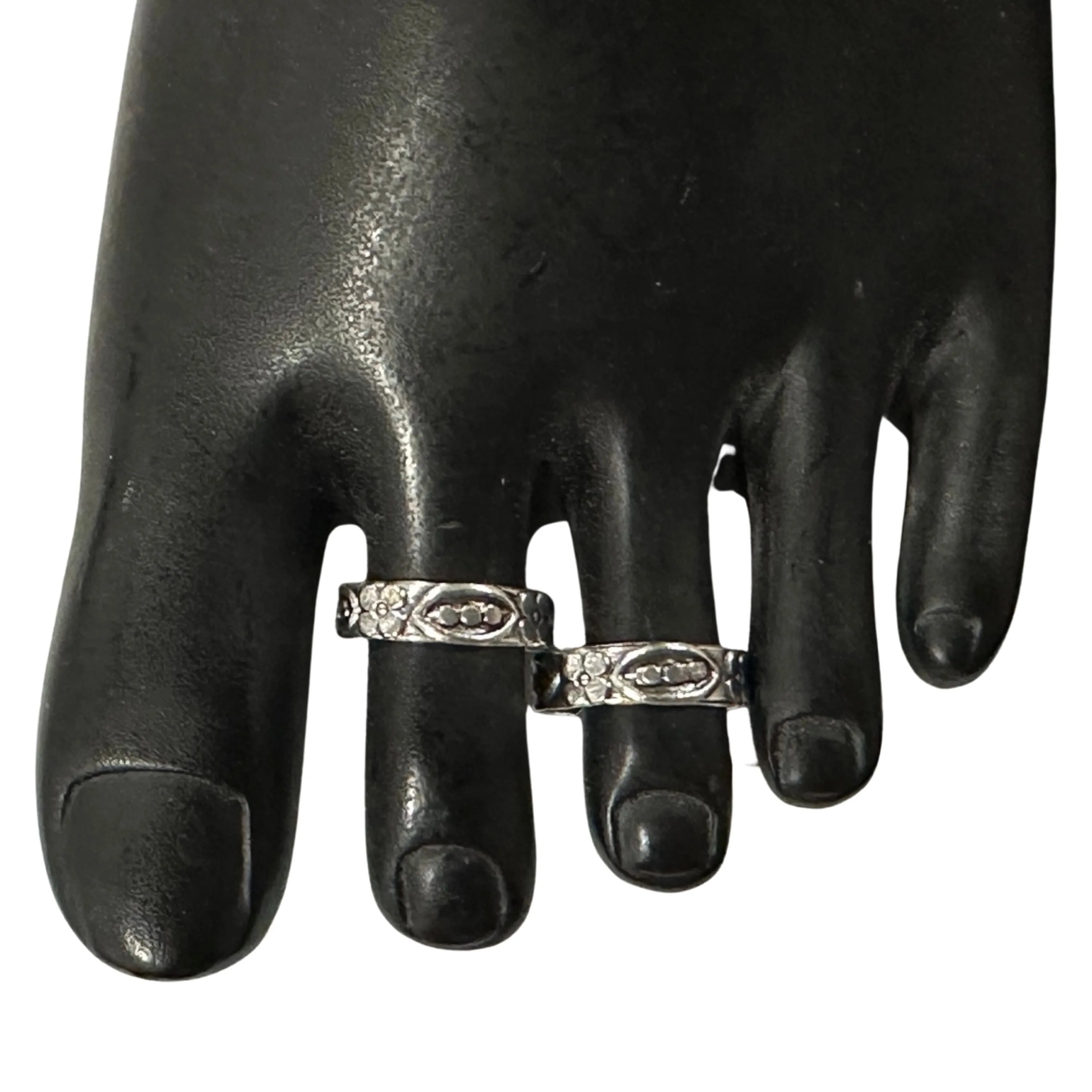925 Sterling Silver Oxidized Toe-rings - Design #09
