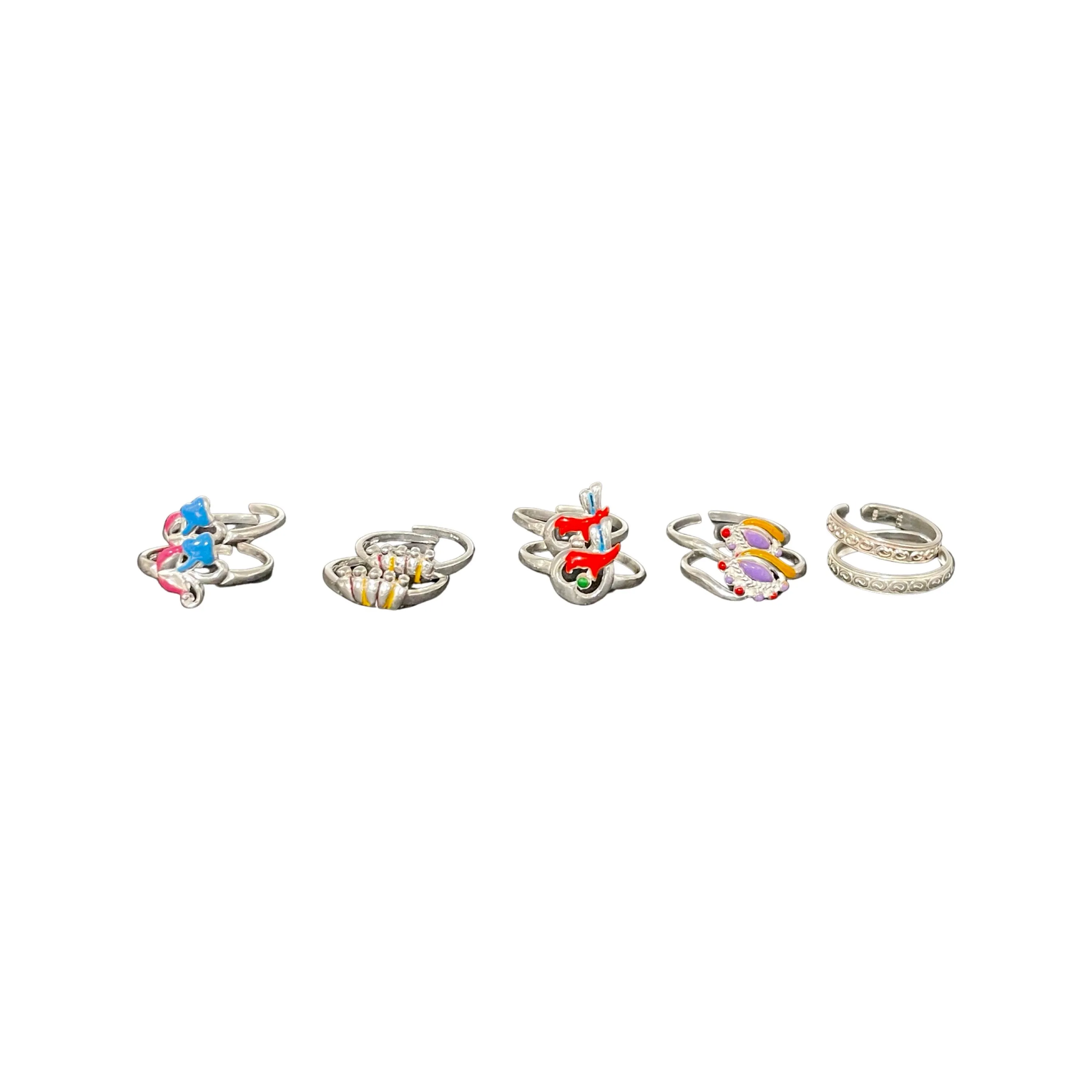 925 Sterling Silver Toe-rings (Pack of 5 Pairs)- Set #14