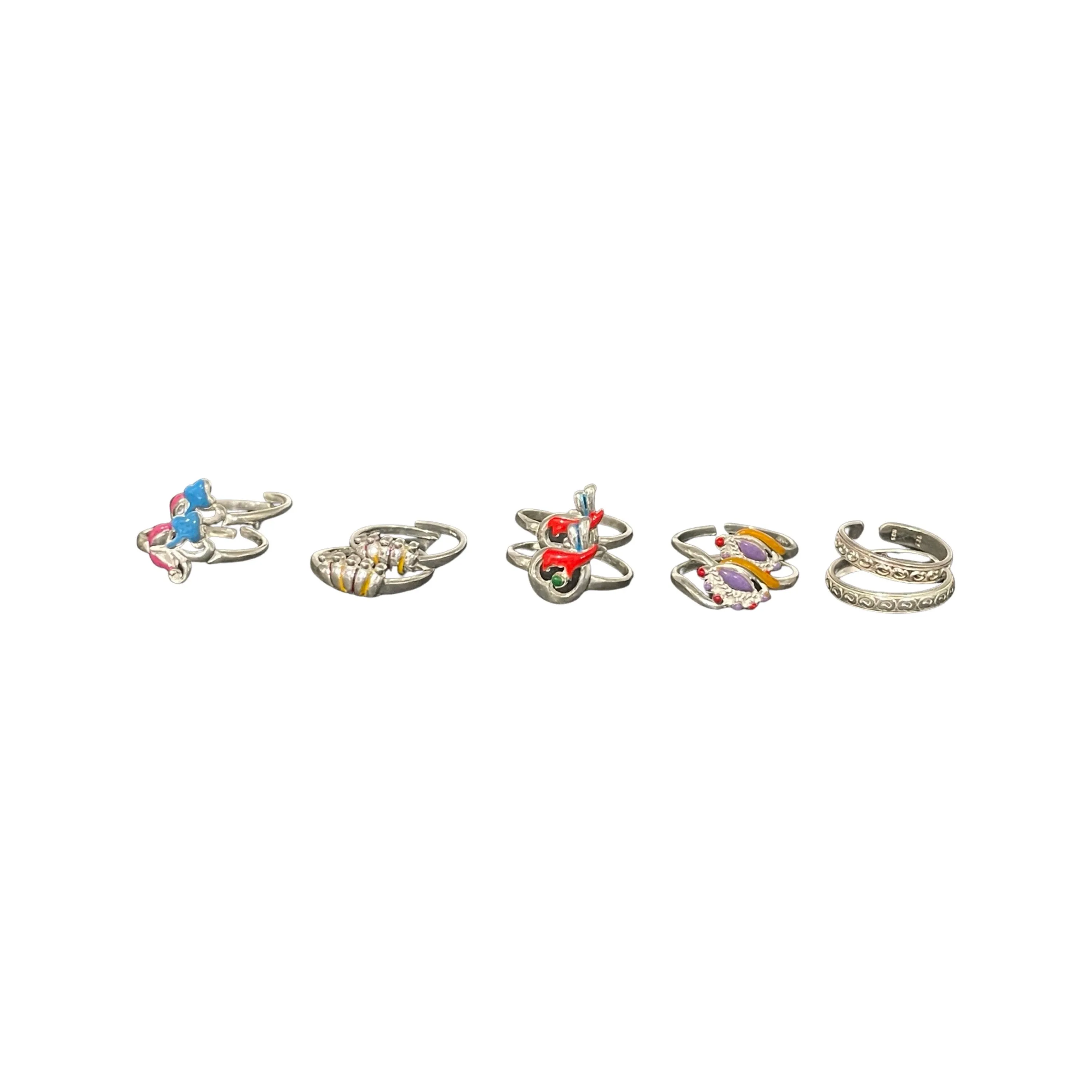 925 Sterling Silver Toe-rings (Pack of 5 Pairs)- Set #14