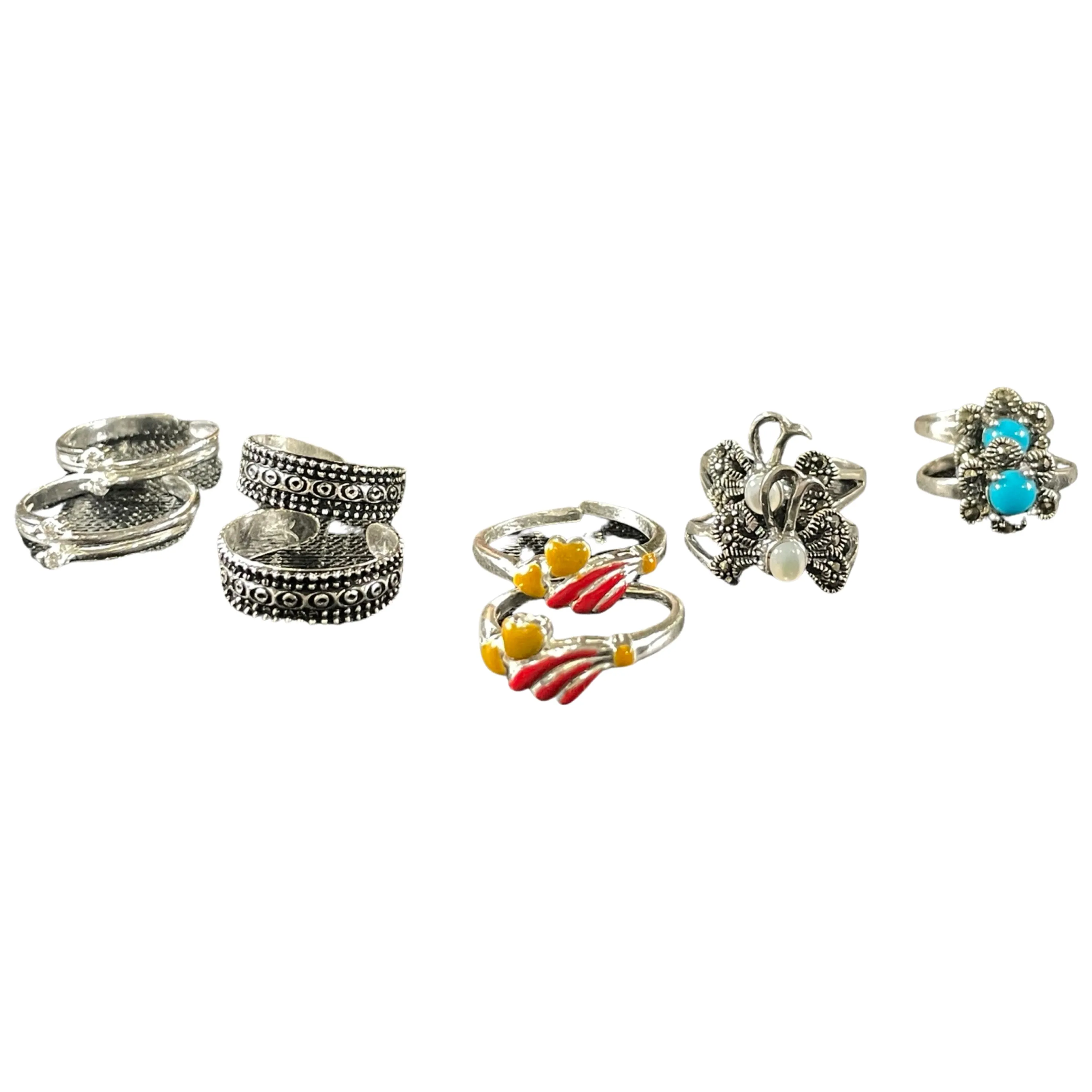 925 Sterling Silver Toe-rings (Pack of 5 Pairs)- Set #20
