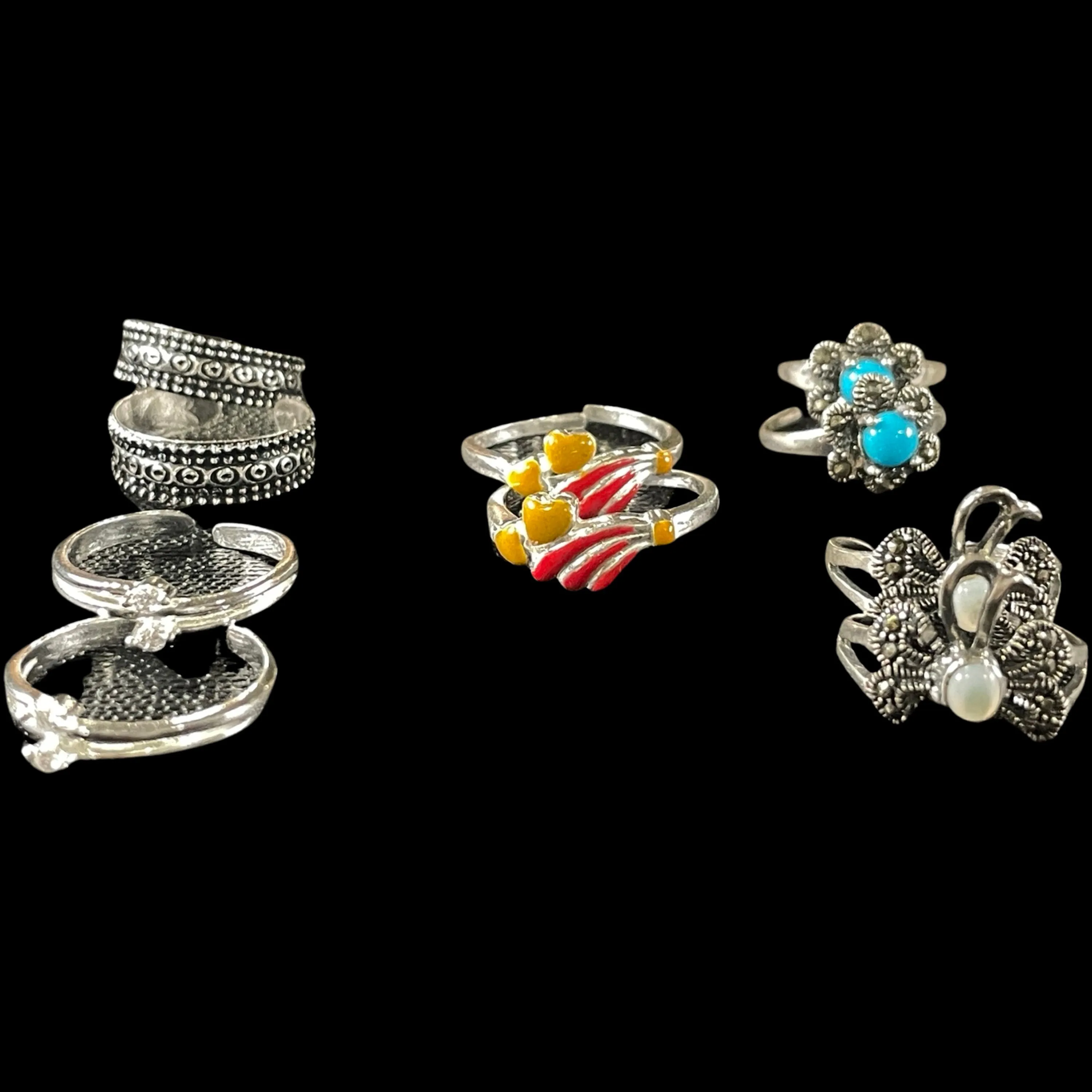 925 Sterling Silver Toe-rings (Pack of 5 Pairs)- Set #20