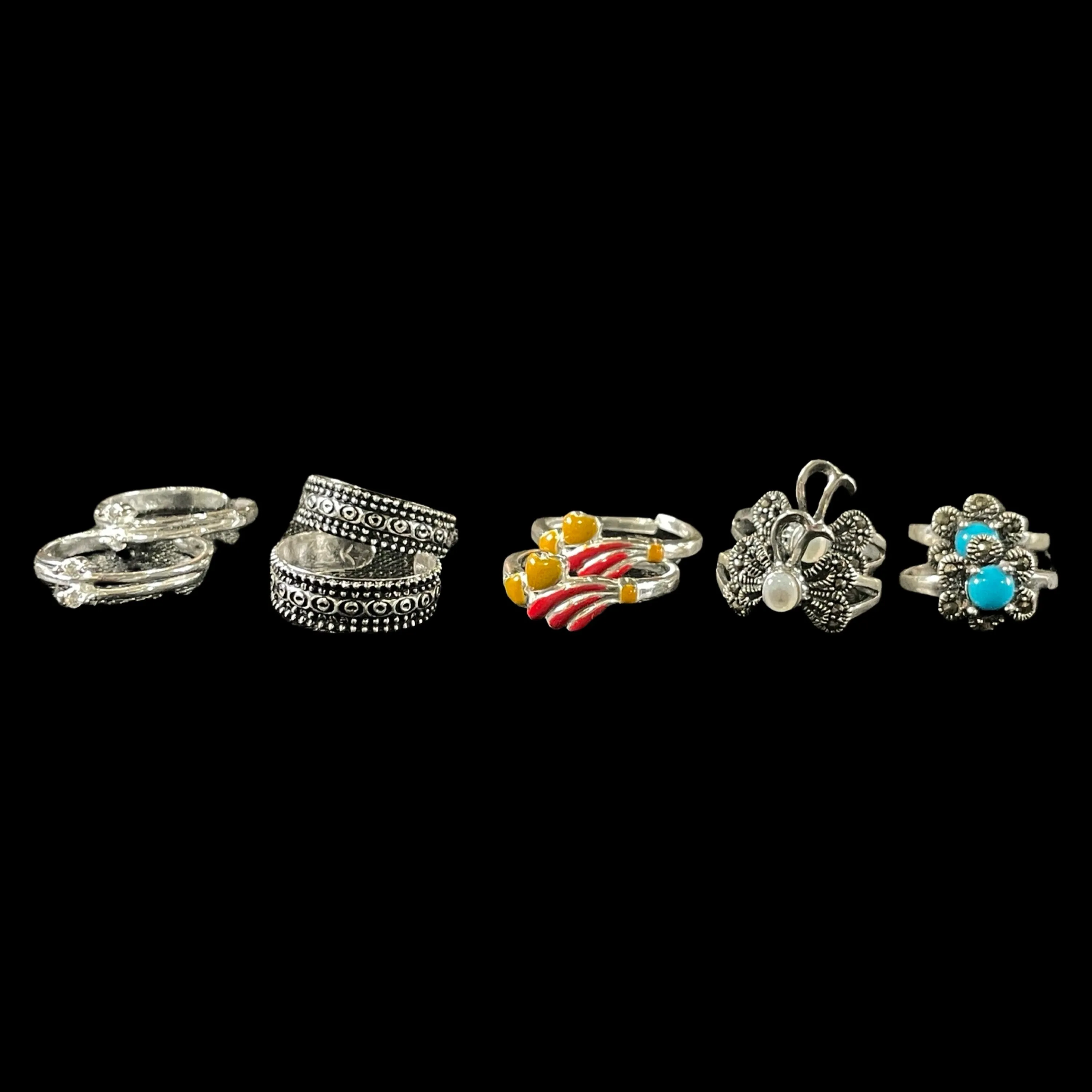 925 Sterling Silver Toe-rings (Pack of 5 Pairs)- Set #20