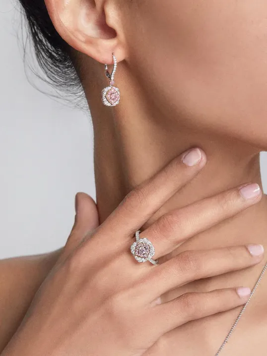 Argyle Diamond Halo Earrings
