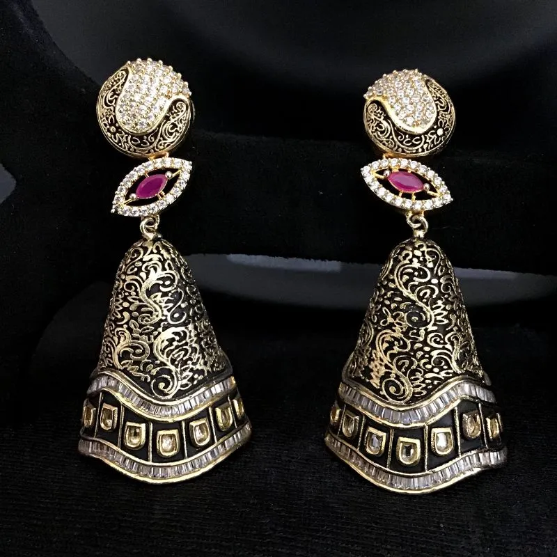 Black Zircon/AD Earring 13674-0745
