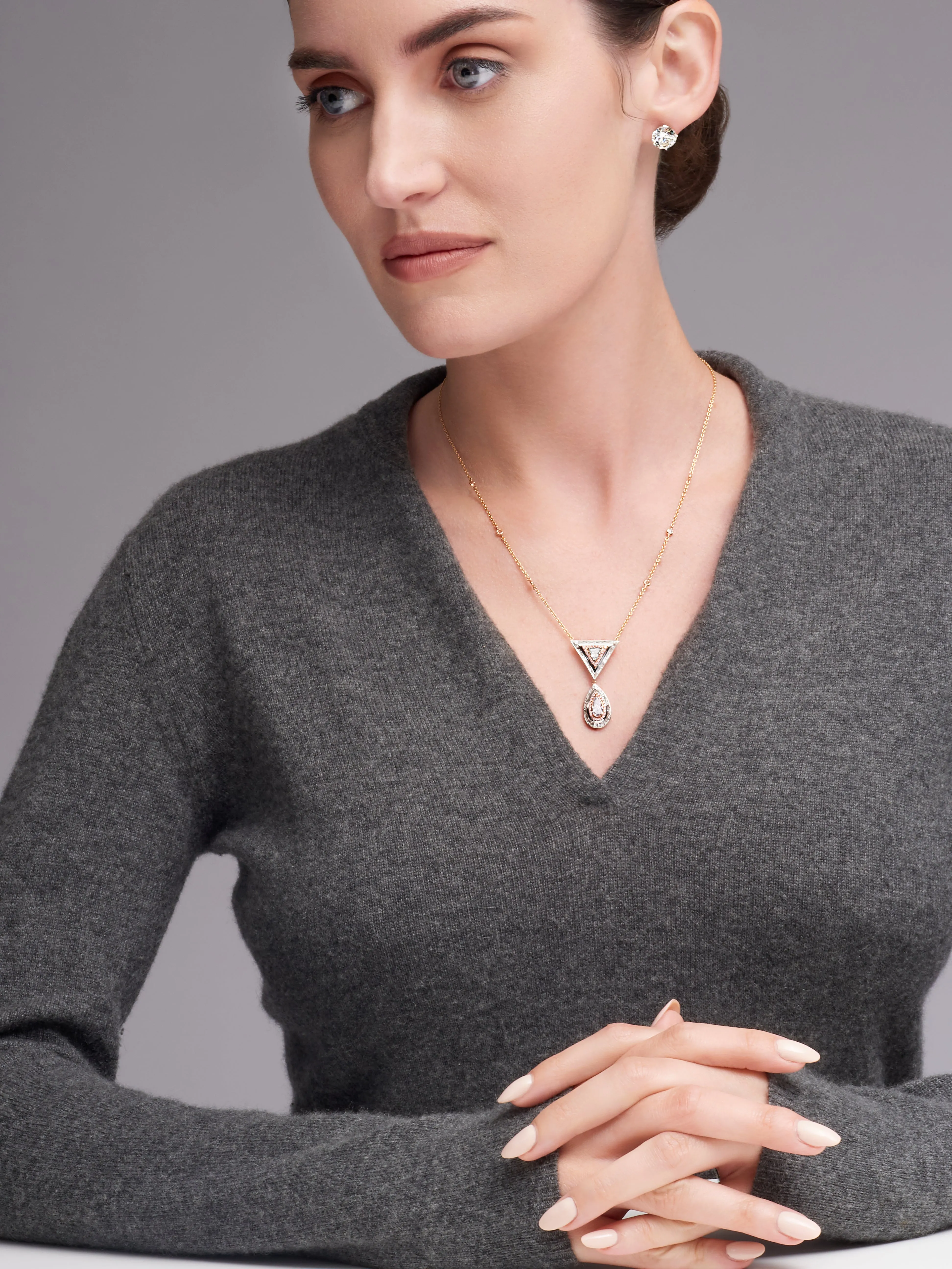 Blue and Pink Diamond Necklace