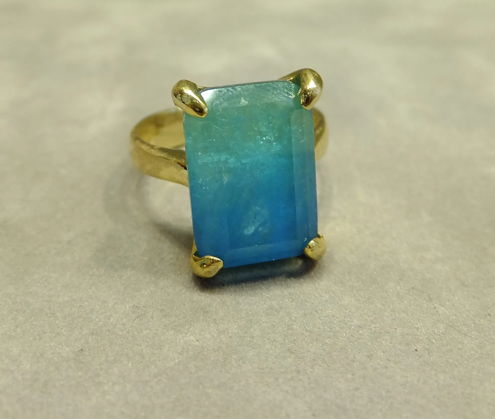 Blue Toumaline Gemstone Ring