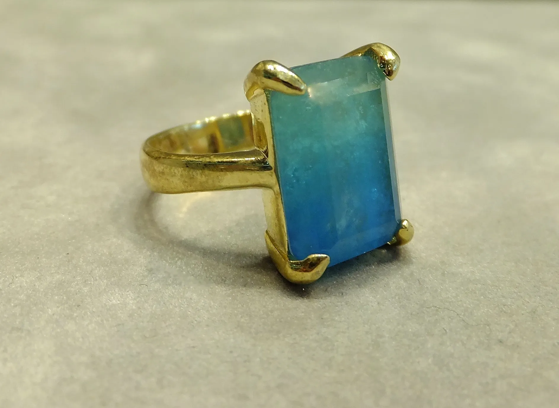 Blue Toumaline Gemstone Ring