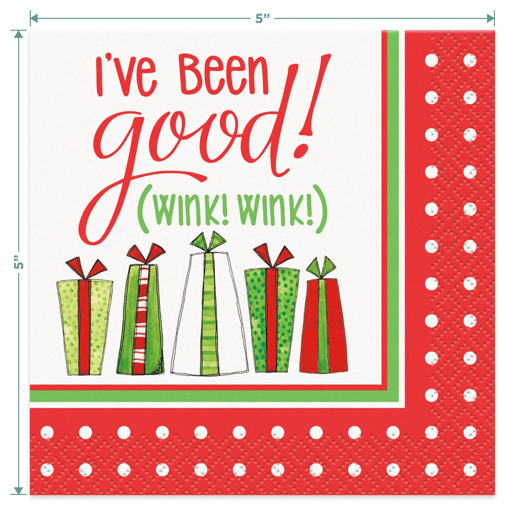 Christmas Holiday Party Assorted Cocktail Beverage Napkin Set (64 Count Total) - Christmas Holiday Tableware