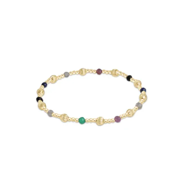 E Newton Dignity Sincerity Pattern 4mm Bead Bracelet - Gemstone