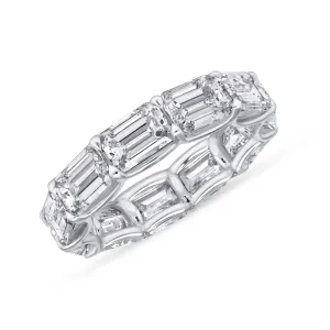 East West Emerald Cut Diamond Eternity Band