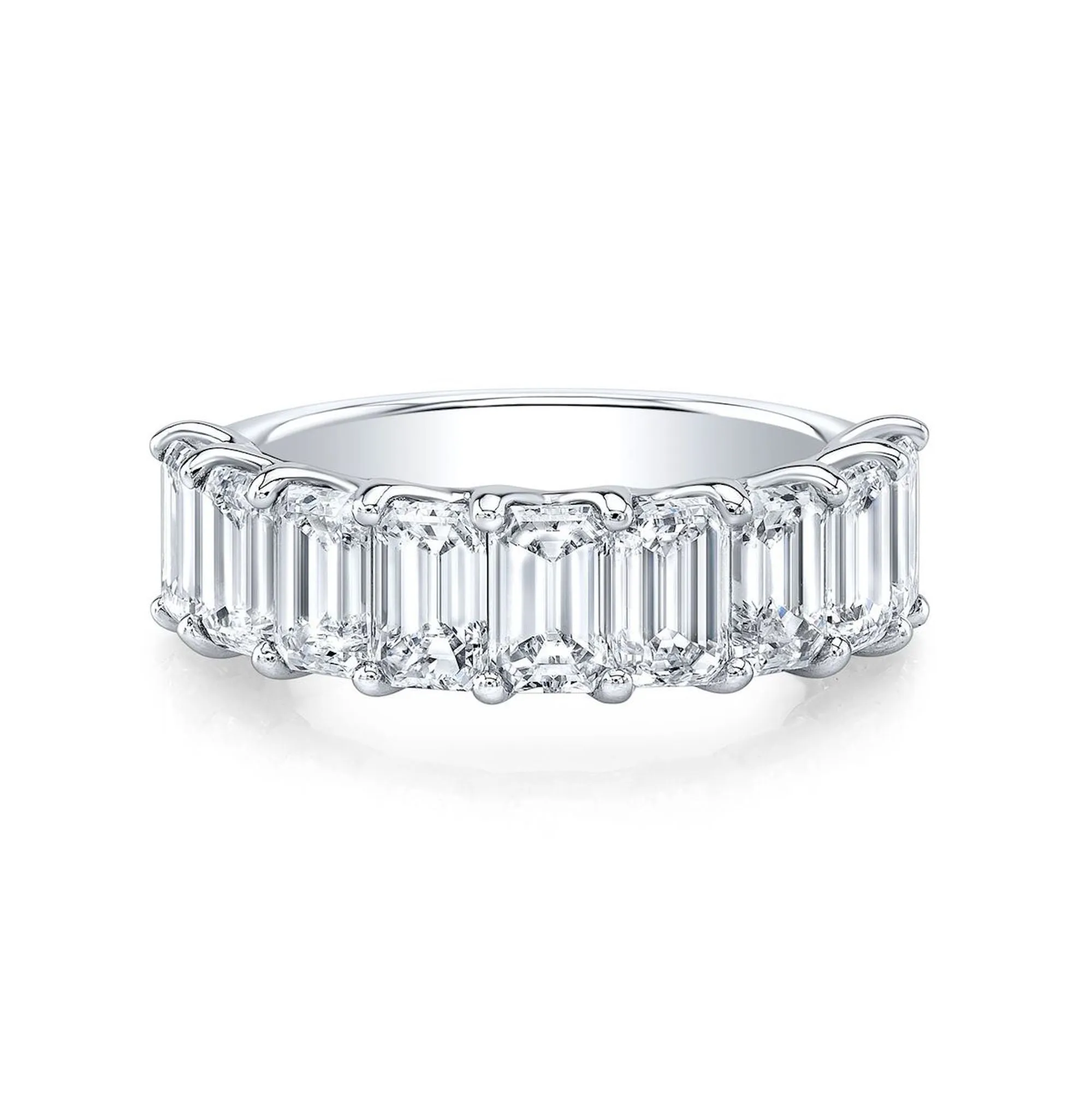 Emerald Cut Diamond Half-Way Eternity Ring