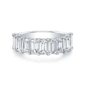 Emerald Cut Diamond Half-Way Eternity Ring