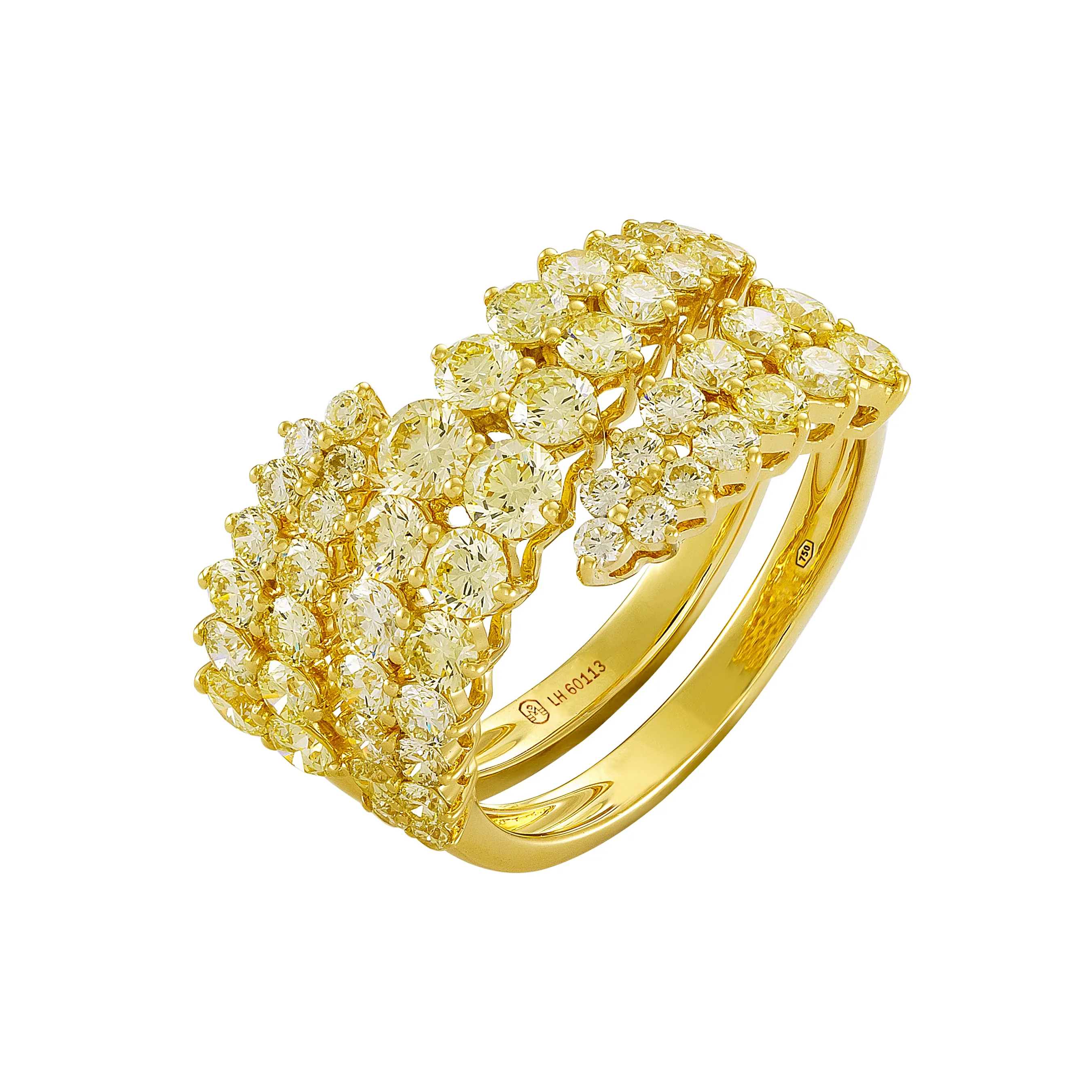 Etho Maria Gemini Ring in Yellow Diamonds and Yellow Gold