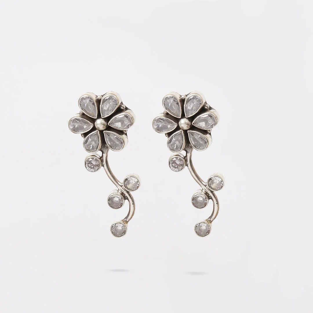 Floral Cubic Zircon Earrings