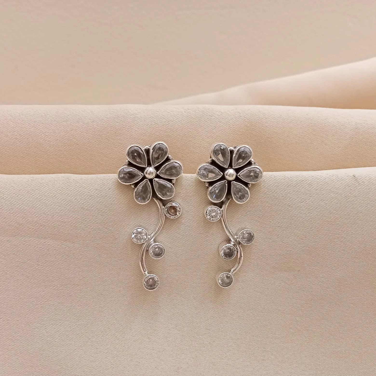 Floral Cubic Zircon Earrings