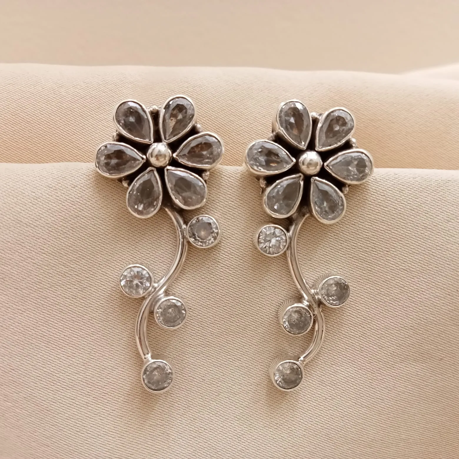 Floral Cubic Zircon Earrings