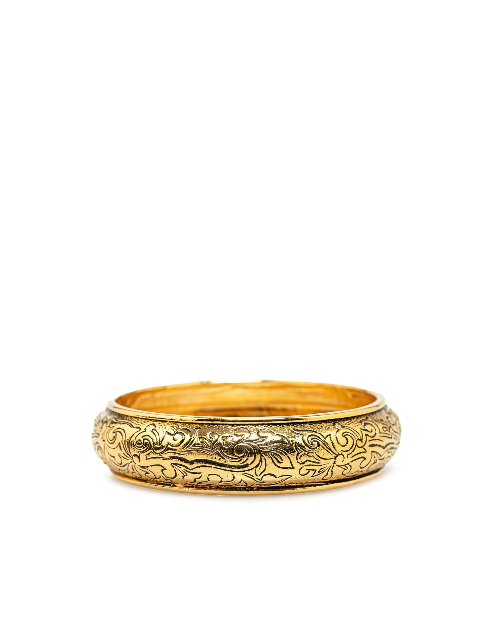 Gold Plated Floral Arabesques Bangle
