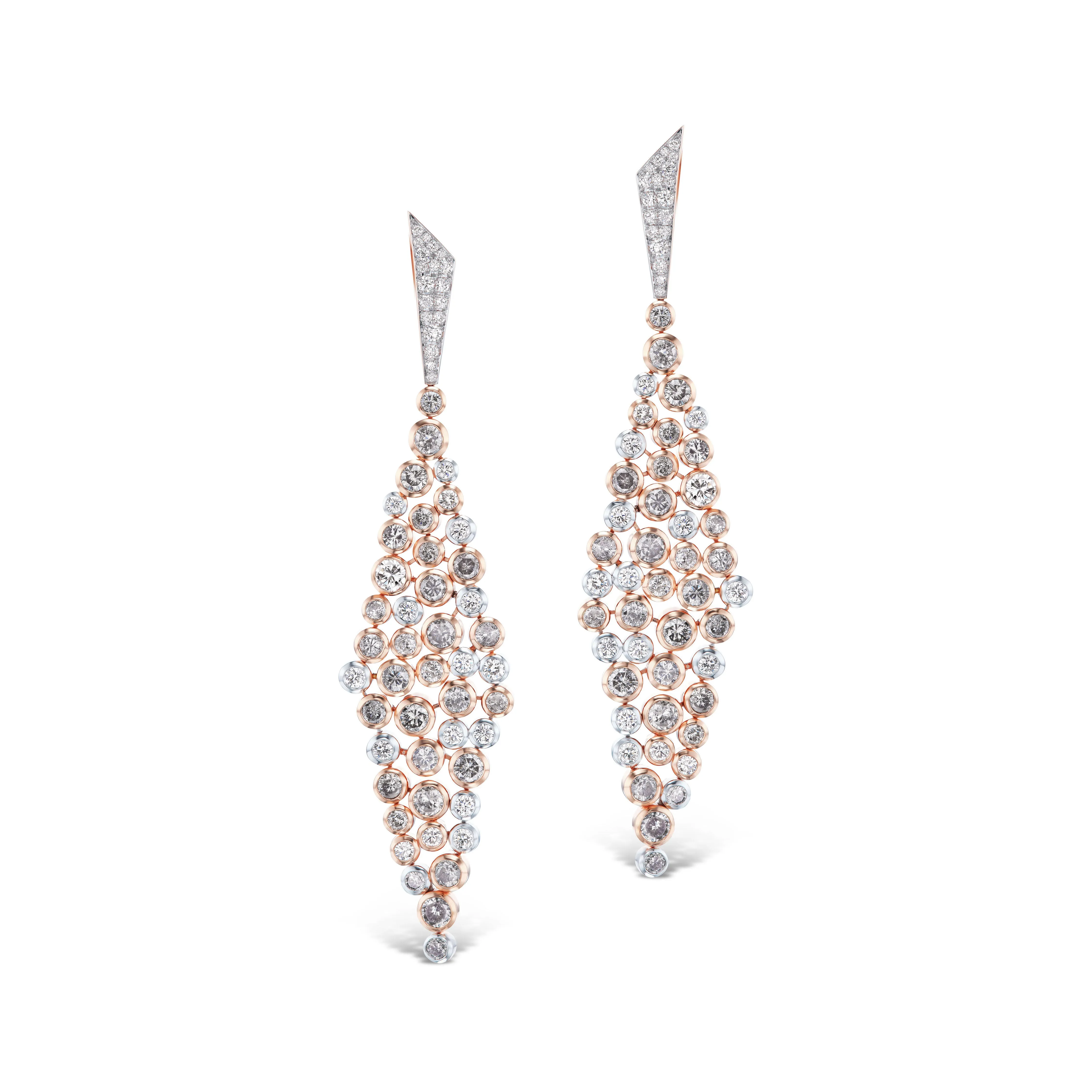 Gray Diamond Bubble Earrings