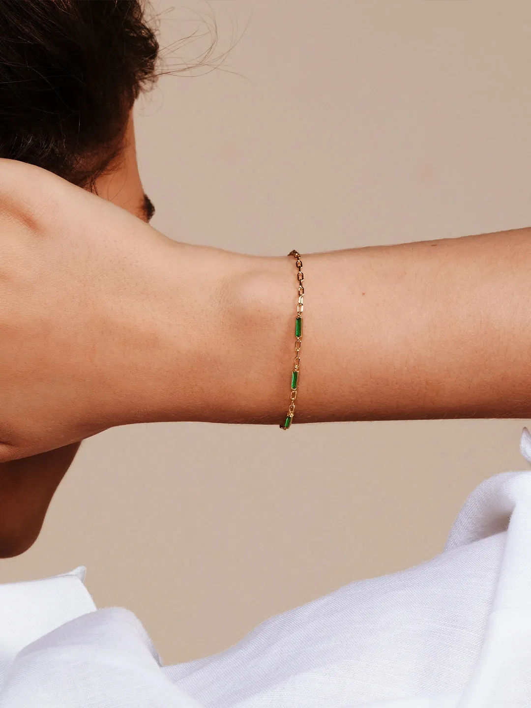 Green Baguette Crystal Bracelet