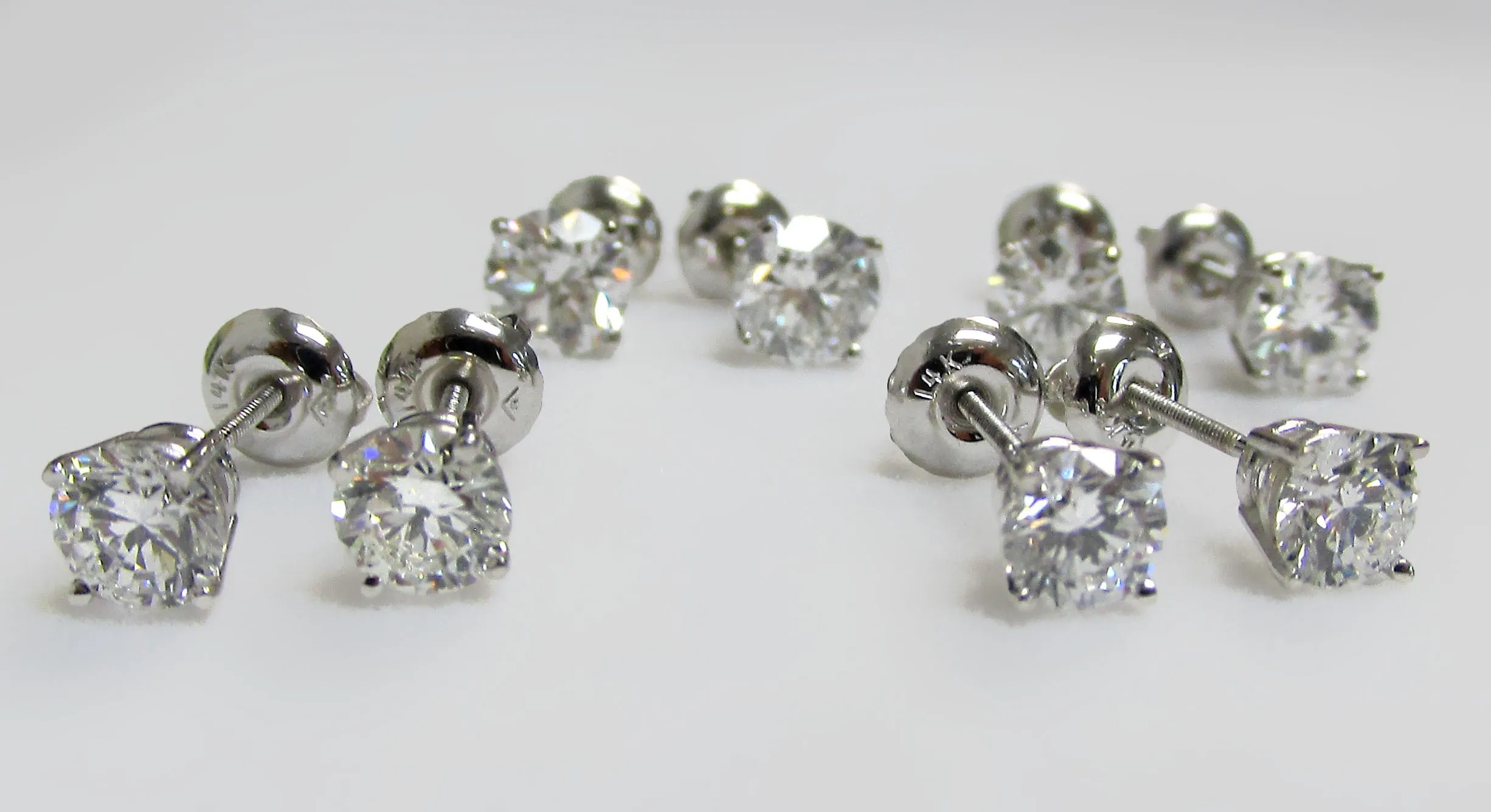 Lab Grown Diamond Stud Earrings 14k White Gold 1 ct. tw.