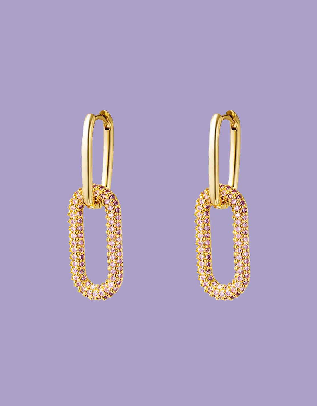 Link zircon earrings